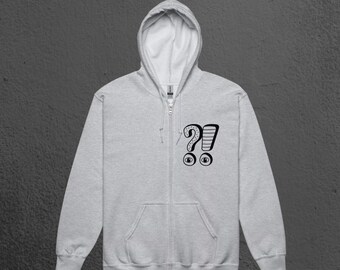 Graphic Zip-Up Hoodie: Cotton-Blend Fleece, Everyday Wear