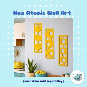 Atomic Mid Century Wall Art | Vertical Retro Panels | MCM Wall Decor | Palm Springs Style