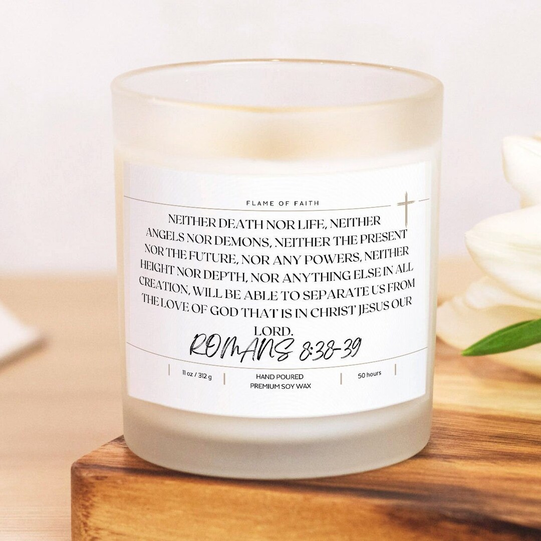 Romans 83839 Bible Verse Candle Hand Poured 11 Oz Prayer Candle