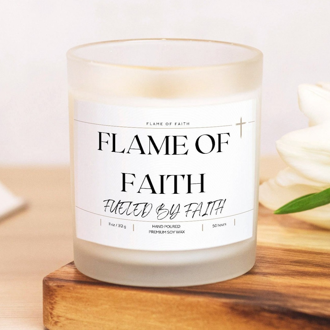 Flame of Faith Bible Verse Candle Hand Poured 11 Oz Prayer Candle