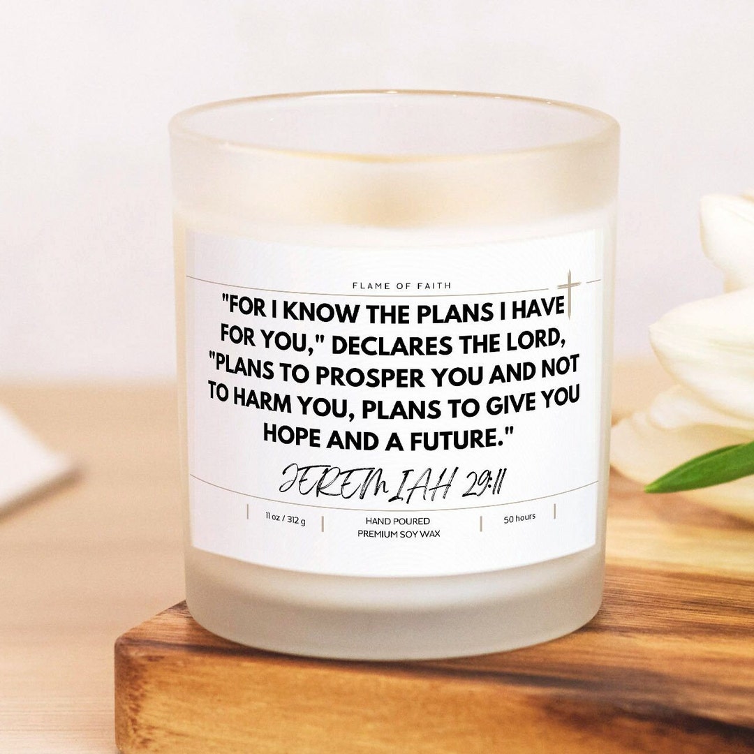 Jeremiah 2911 Bible Verse Candle Hand Poured 11 Oz Prayer Etsy