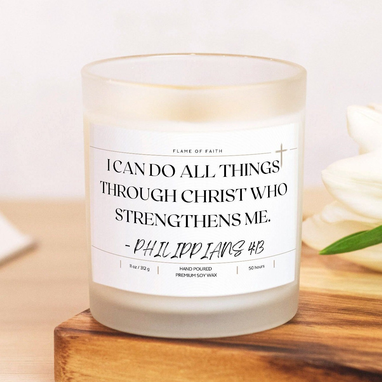 Philippians 413 Bible Verse Candle Hand Poured 11 Oz Etsy