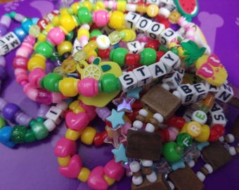 Kandi Singles Bracelets with Charms