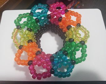 Rainbow Star Jester Kandi Cuff