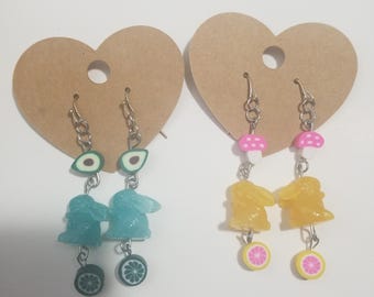 Dangle Fruity Bunny Earrings