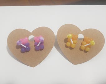 Gummy Bear with Lollipop Stud Earrings