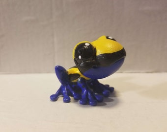 Blue and Yellow Poison Dart Frog Littlest Pet Shop OOAK