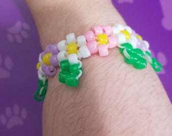 Daisy Chain Flower Kandi Cuff