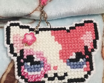 Littlest Pet Shop Cat - Cross Stitch Keychain