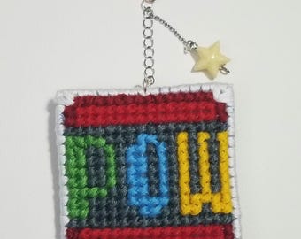 Embroidered POW Block Keychain