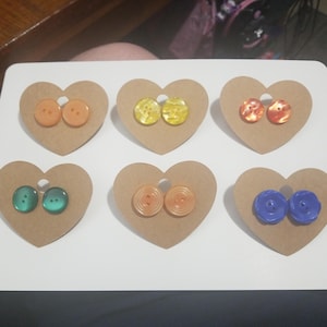 Button Stud Earrings