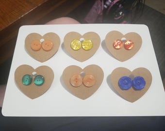 Button Stud Earrings