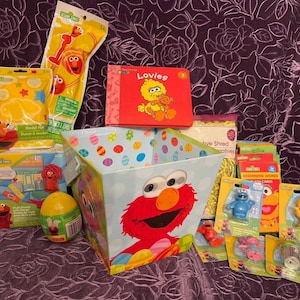 Nouveau livre de figurines de panier de Pâques Sesame Street, cartes flash, bijoux phosphorescents