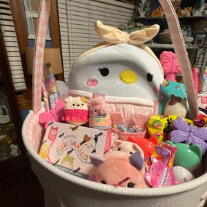Neue Jumbo Squishmallows Ostern Korb gefüllte Karten Lipgloss squishvilles Süßigkeiten