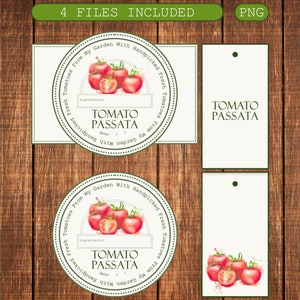 Printable Tomato Passata Label 4 PNG Files Included