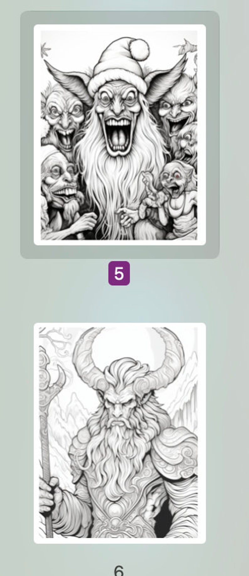 Krampus Coloring Pages - Etsy