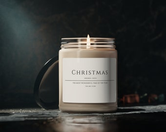Bougie de Noël, Noël minimaliste, la période la plus merveilleuse de l’année, « Bougie de soja parfumée de Noël ».