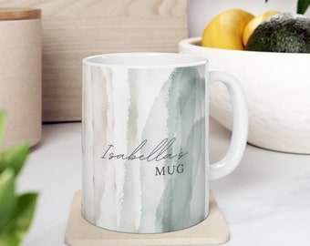 Tasse en céramique aquarelle personnalisée 11oz
