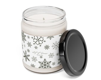 Bougie de Noël, Let It Snow « Parfumée de Noël » Bougie de soja 9oz