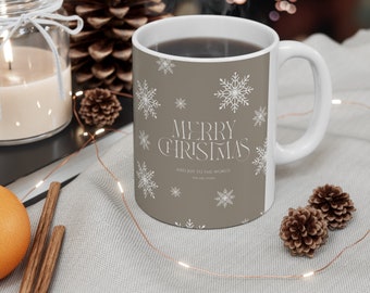 Joyeux Noël et joie au monde tasse en céramique 11oz