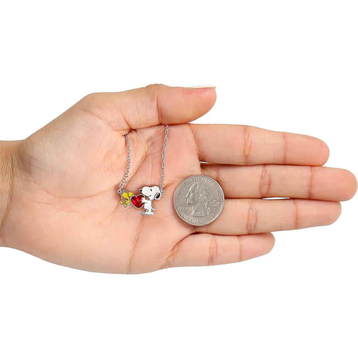 Snoopy Jewelry With Woodstock, Moon, or Heart Pendant Peanuts Womens