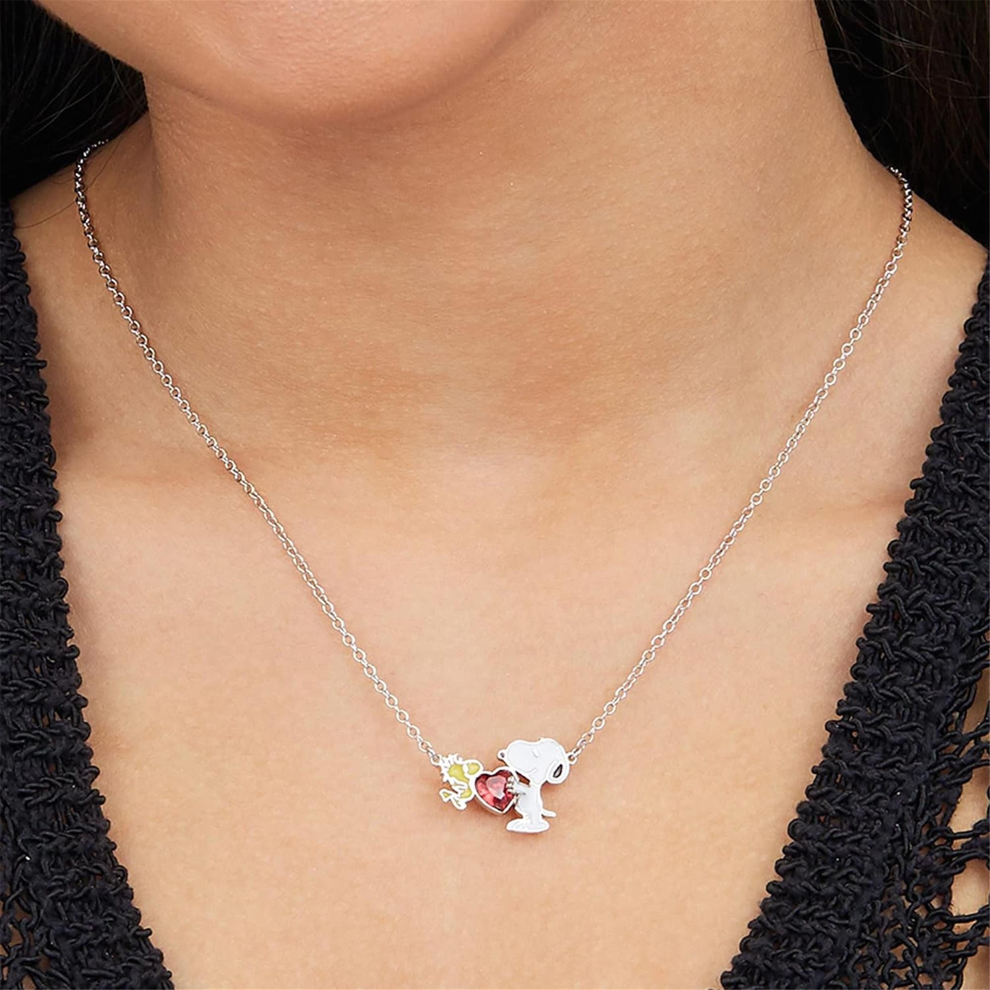 Snoopy Jewelry With Woodstock, Moon, or Heart Pendant Peanuts Womens ...