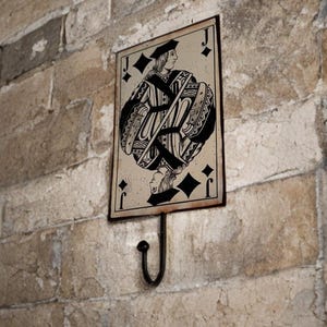 Playing Card Decorative Wall Hook - Metal Wall Hook - Key Holder - Vintage Style Key Rack  -  Game Room Decor