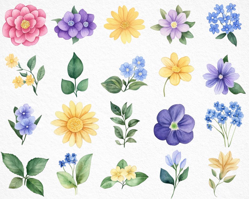 watercolor-summer-bouquets-bright-bouquets-spring-florals-diy