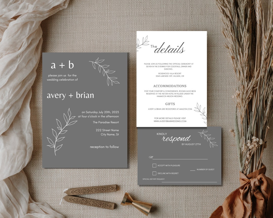 Rustic Wedding Invitation Template Rustic Wedding Invitation - Etsy
