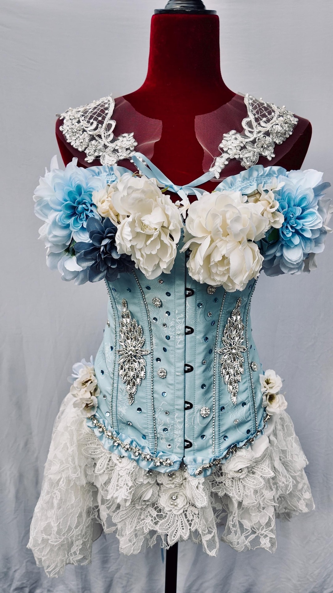 Alice In Wonderland Costume Unique Blue Corset Whimsical Fantasy Shabby alice-in-wonderland-costume-unique-blue-corset-whimsical-fantasy-shabby