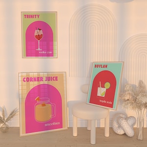 University of Virginia Corner Prints, Six Colorful UVA Corner Restaurants Wall Decor