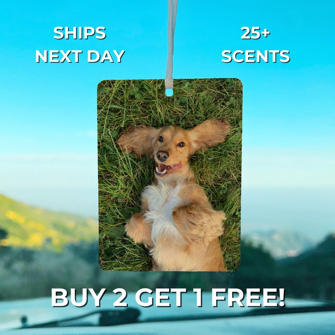 Custom Dog Photo Car Air Freshener, Personalized Scent Gift Pets