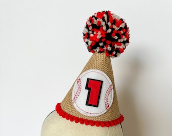 Baseball 1st Birthday Hat, Rookie First Year Hat, Personalized Gift For Baby, Ball Game Party Decor, Baseball Cake Smash Hat, Sports Theme