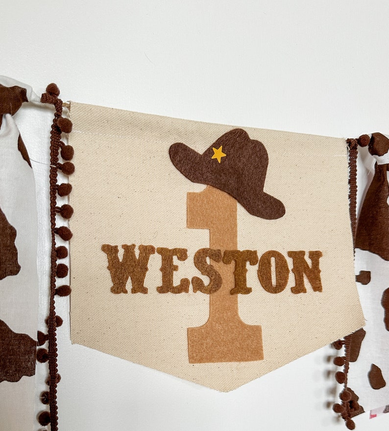 Cowboy First Birthday Highchair Banner, My 1st Rodeo High Chair Garland
