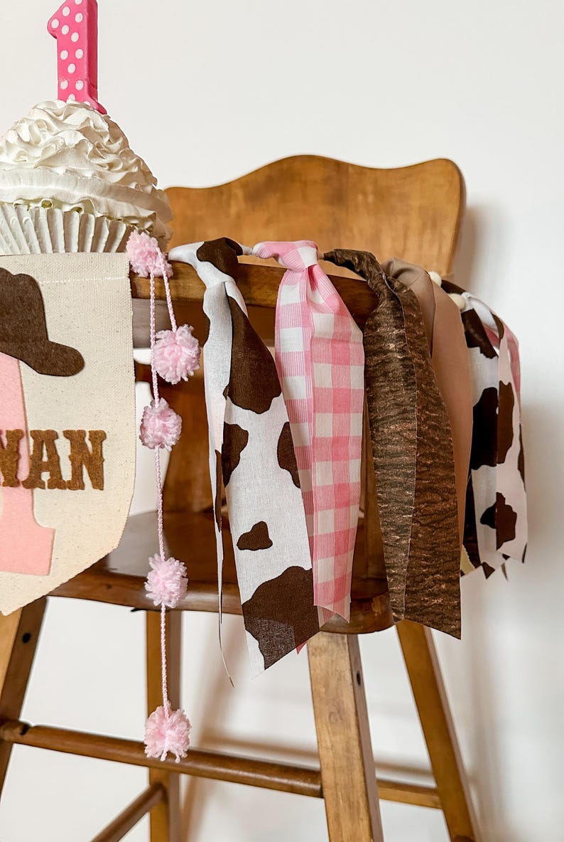 Cowgirl First Birthday Highchair Banner, My 1st Rodeo High Chair ...