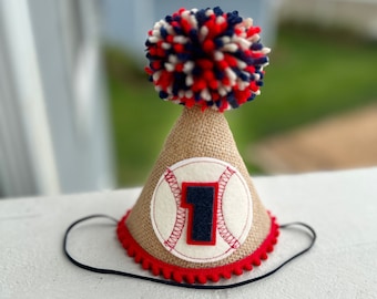 Baseball 1st Birthday Hat, Rookie First Year Hat, Personalized