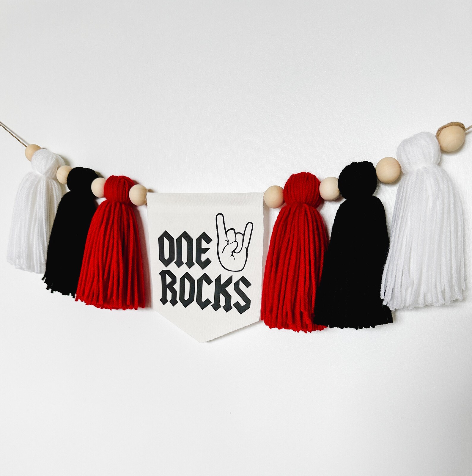 One Rocks Part Decor One Rocks First Birthday Highchair Banner, Rockstar 1st Party, Rock N ...