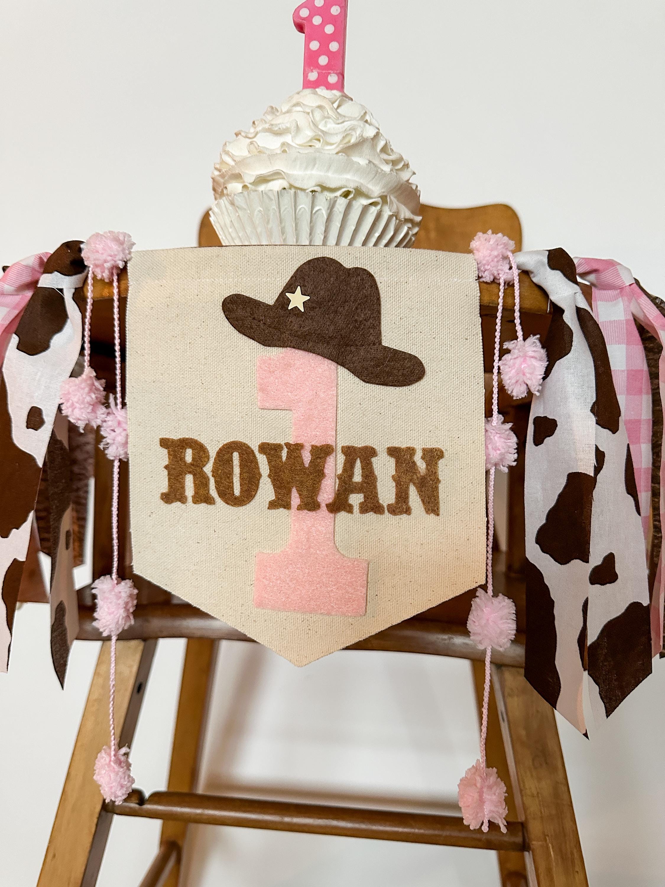 Cowgirl First Birthday Highchair Banner, My 1st Rodeo High Chair ...