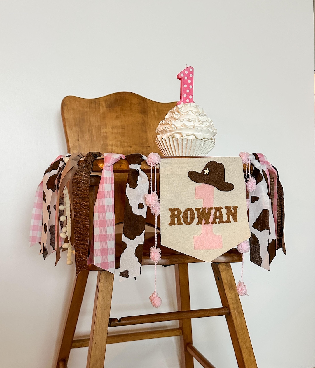 Cowgirl First Birthday Highchair Banner, My 1st Rodeo High Chair ...