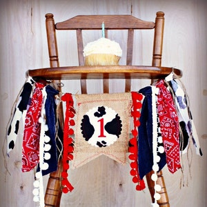 Cowboy Birthday Highchair Banner, 1st Party Decoration, My First Rodeo High Chair Garland, Wild One Western Cake Smash, Farm Burlap Banner