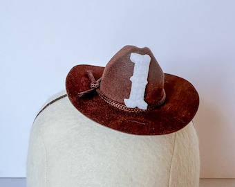 Mini Rodeo Cowboy First Birthday Hat, Boy Girl Party Hat, Western One Mini Hat, My 1st Rodeo Theme, Newborn Photos, Cake Smash Photo Prop