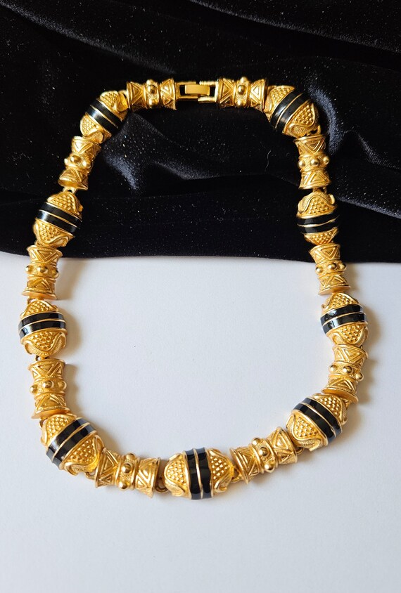 Etruscan chocker necklace Vintage Byzantine neckl… - image 7