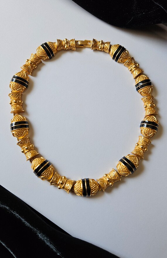 Etruscan chocker necklace Vintage Byzantine neckl… - image 9