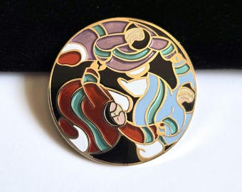 Vintage Enamel Brooch Barbara Lavallee Cloisonne Alaska Pin