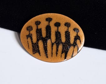 Vintage De Passillé-Sylvestre Enamel Brooch Canadian Modernist Pin