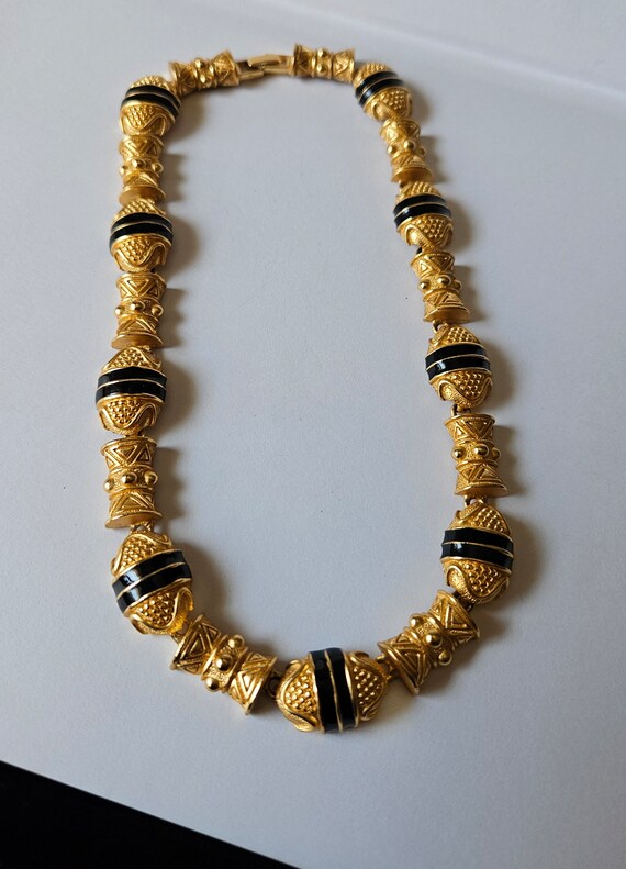 Etruscan chocker necklace Vintage Byzantine neckl… - image 4