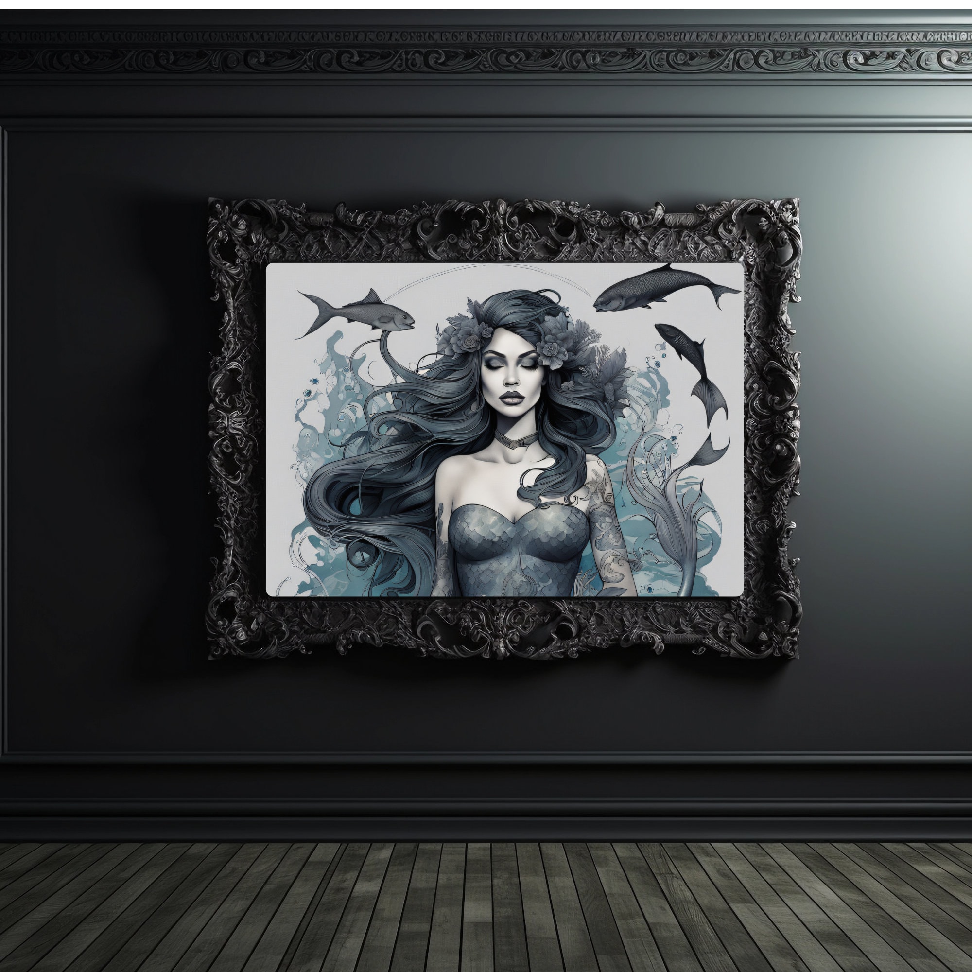 Photo inspiration: Old Factory Siren Decor Reference: Siren Decor Tattooed Mermaid Sea Nymph Printable Fantasy