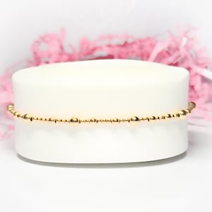 Genuine 14k Gold Filled Stacking Bracelet | Non Tarnish Gold Filled Beaded Bracelet | Gold Bead Bracelet | Stack Bracelet Bracelet for Women