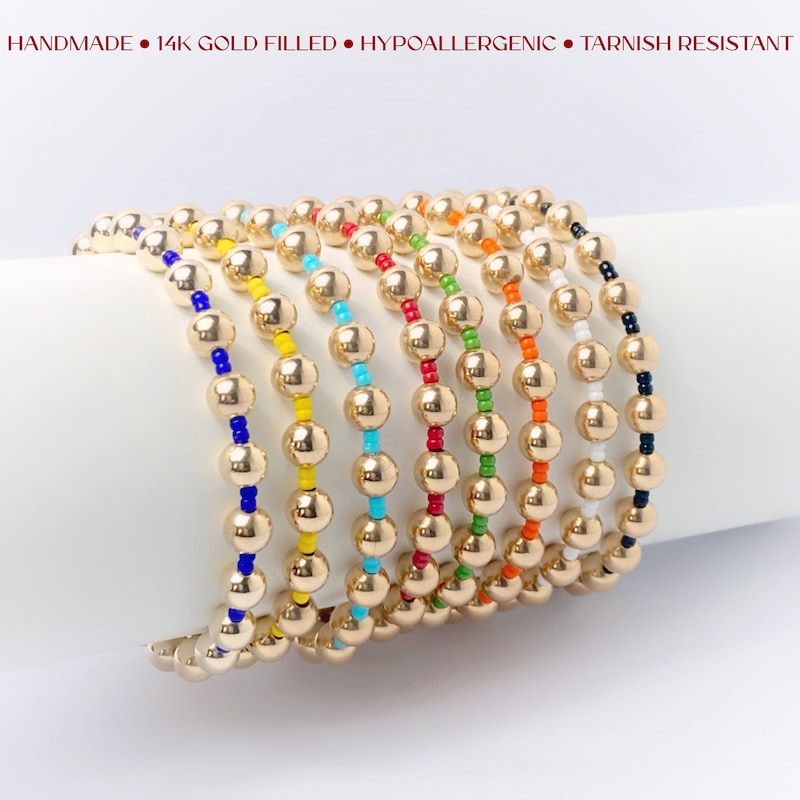 Gold Filled Beaded Bracelet - Gold