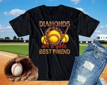 Baseball-Themed Tee: "Diamonds" Slogan, Sports Fan Shirt